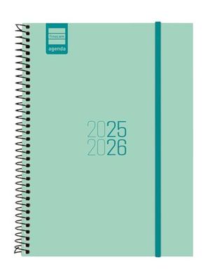 Finocam - Spiraalkalender 2025/2026, weekoverzicht, horizontaal zicht, september 2025 - augustus 2026 (12 maanden), turquoise, Spaans