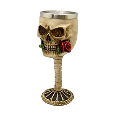 Puckator Gobelet décoratif - Crâne avec rose rouge