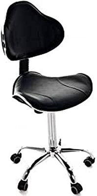 QUIRUMED Ergonomiczny stołek z windą gazową i 5 kół. czarny