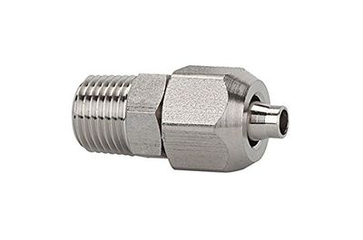 Raccord à visser droit AG, conique, R 1/4, pour tuyau 8/6 mm, SW 14/14, pression max. 25 bar, ES 1.4404