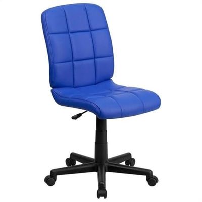 Flash Furniture Clayton Fauteuil de Bureau pivotant en Vinyle matelassé Bleu