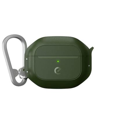 Keybudz ElementProof för AirPods 3-fodral med lås, helt vattentät AirPods 3. generationens fodral, robust skydd, hårt skal, karbinhake för AirPods Gen 3 – grönt mörkgrönt