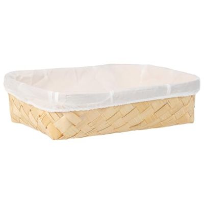 Bandeja de bambu forrada marron