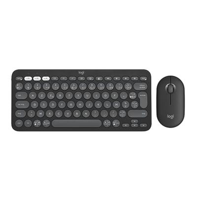 Logitech Pebble Keys 2 K380s Clavier sans Fil Bluetooth FR AZERTY Pebble Mouse 2 M350s Wireless Bluetooth - Grafite