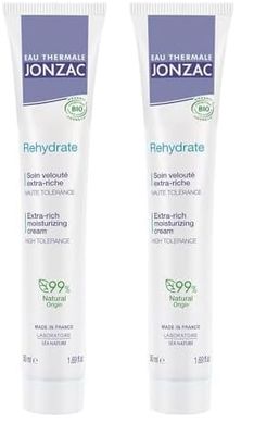 Eau Thermale Jonzac - Soin velouté extra-riche - Rehydrate - Peaux déshydratées, même sensibles - Certifié Bio Cosmos Organic - Tube de 50 ml (Lot de 2)