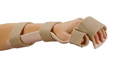 Orthèse de repos préformée avec sangles Rolyan, Taille L, droite, sangles auto-adhésives et confortable pour une immobilisation après une intervention chirurgicale ou une blessure, Matériaux Polyform.