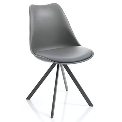 Wink Design Kira Slim Grey Lot de 4 chaises, Gris Mat, H 82 x 48 x 58 cm