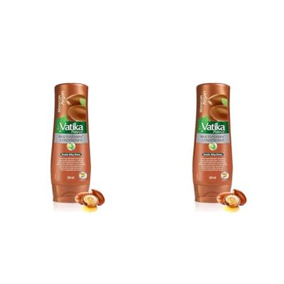 Vatika Naturals Multivitamin Enriched Argan Conditioner 200ml | The goodness of argan oil & soybean oil | Blended with vital multivitamins | For naturally soft, shiny hair, (Pack of 2)