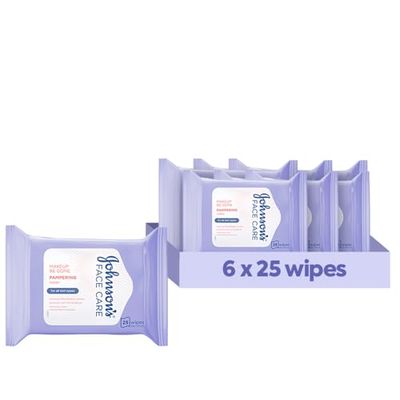 Johnson's Make Up Be Gone Pampering Wipes (Pack of 6)