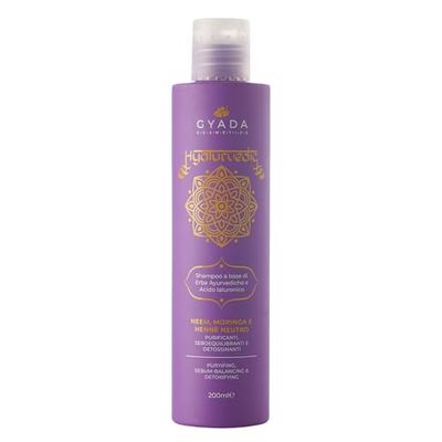 GYADA COSMETICS, Shampooing Purifiant Hyalurvédique, pour cheveux gras, fins et cassants, Action Anti-Frisottis, 200 ml