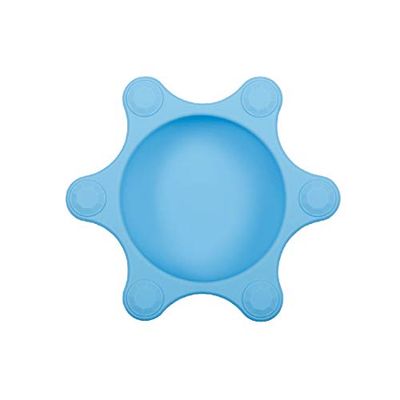 Naforye Assiette pour bébé, en silicone souple, incassable, va au micro-ondes – Bleu – 200 g