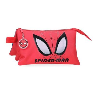 Marvel Joumma Marvel Spiderman Authentic Triple Pencil case Red 22x12x5cm Polyester L, red, Triple Case