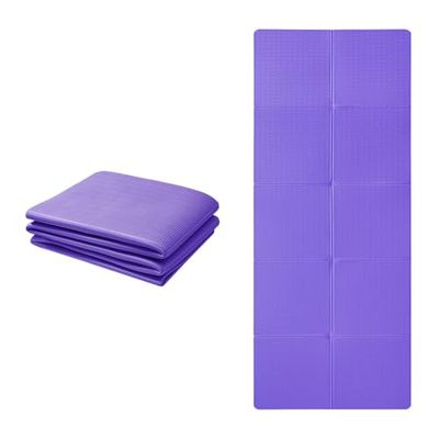 Good Nite Opvouwbare yogamat, antislip, draagbare fitnessmat, opvouwbare lichtgewicht gymnastiekmat, pilatessport, reizen, yogamat, 183 x 61 x 0,6 cm (paars)