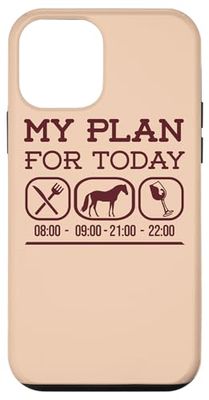 Equestre Il mio piano per oggi, cavallo e vino Cavallo Custodia per iPhone 12 mini