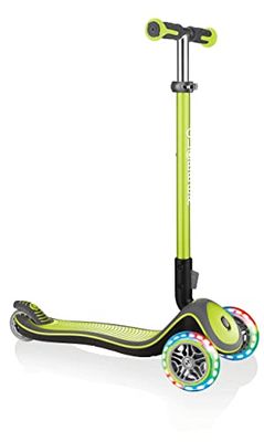 Globber Scooter unissexo juvenil Elite Deluxe verde com rodas luminosas, tamanho único