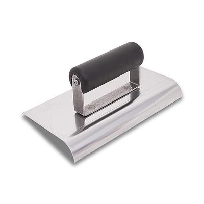 Marshalltown Stainless Steel Edging Trowel with Plastic Handle, Provides Rounding to Concrete, Radius: 10 mm, Lip: 13 mm, Dimensions: 203 x 102 mm