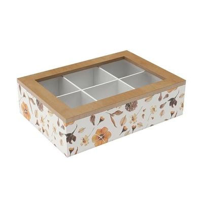 Versa Infusiedoos bloemblaadjes hout 17 x 7 x 24 cm