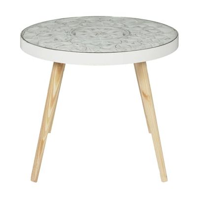 HOME DECO FACTORY Salontafel Arabesque 50 cm, beige-wit, 50 x 41,5 x 50 cm