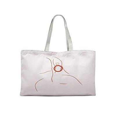 Bonamaison Printed Tote Bag, Reusable Grocery Bag, Shopping Bag, Machine Washable, Foldable, Canvas Cloth Bag with Handles, 47x42 Cm