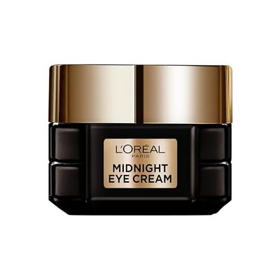 L'Oréal Paris Crème contour des yeux anti-âge pour une peau visiblement plus jeune, avec technologie de sommeil beauté et complexe antioxydant, crème pour les yeux de minuit, 15 ml