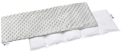 Medi Partners Cuscino Termico noccioli ciliegio 60x20cm 800g Minky 5 Camere Grande Terapia del freddo Federa sfoderabile (Grigio)