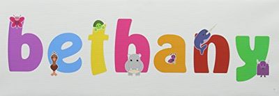 Feel Good Art Lienzo decorativo con panel frontal sólido, diseño rectangular y bonito ilustraciones con nombre de niña (15 x 42 x 4 cm, pequeño, Bethany)