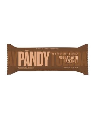 PANDY Protein Bar NOUGAT HAZELNUT - Healthy Snack, Low Sugar, High Protein Bar with Only 1g of Sugar & 12g of Protein, HALAL Certified, 1x35g