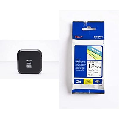 Brother PT-P710BT Fabricant d'étiquettes, étiqueteuse P-Touch Cube +, (PC et Bluetooth), Noir & TZe231 Cartouches d'origine 1 unité