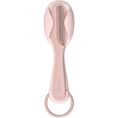 Béaba, kam + hårborste, baby/barn, kamförvaringssystem integrerat på baksidan av borsten, Old Pink