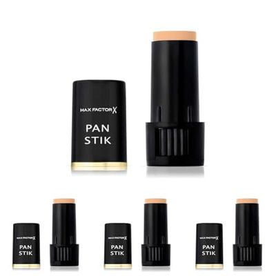 MAX FACTOR - Pan Stik Foundation - Rich Creamy Foundation, Smoothing Effect, Full Coverage, Dewy Skin Look - Normal To Dry Skin - 14 Cool Copper - 9g (Pack of 4)