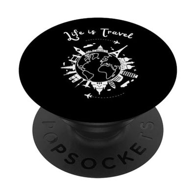 La vida es un viaje - World Traveller - Life is Travel PopSockets PopGrip Adhesivo