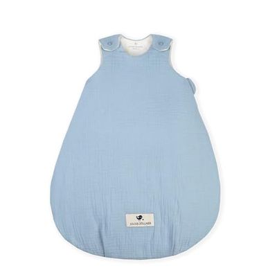 Julius Zöllner Babyslaapzak gevoerd mousseline 2,5 TOG Gr. 68/74 | 100% katoen mousseline | Oeko-Tex Standard 100 | Denim