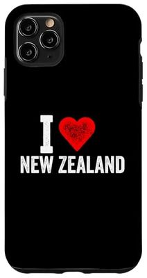 Diseño divertido retro I Love New Zealand con un corazón rojo Carcasa para iPhone 11 Pro Max