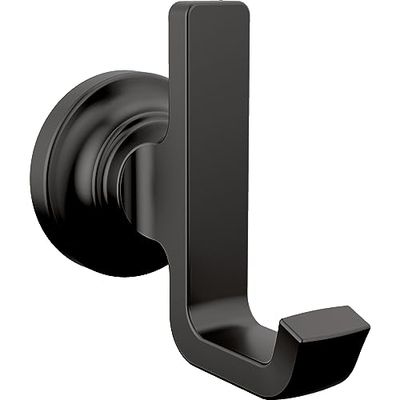Delta Faucet 78935-BL Tetra - Gancho doble para toallas de baño, color negro mate