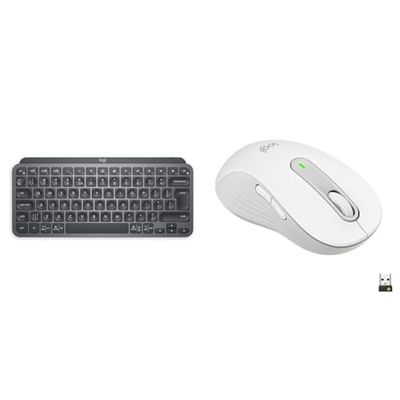 Logitech MX Keys Mini Minimalist Wireless Illuminated Keyboard, Compact, Bluetooth & Signature M650 L Left Wireless Mouse - For Large Sized Left Hands