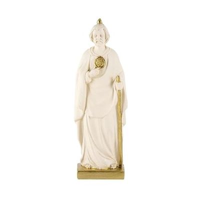 DRW Figura San Judas Tadeo Resina Pintado a Mano Crema y Dorado 20 cm