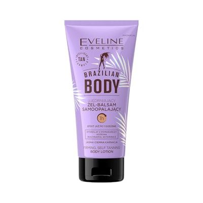 Eveline Cosmetics brasiliansk body uppstramande självsolbränning gelbalsam med niacinamid, E-vitamin och koffein vegansk