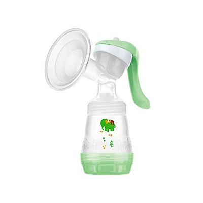 MAM Handmatige melkpomp, eenvoudig en ontspannen gebruik, efficiënt, hygiënisch en comfortabel, direct uit de fles of opbergcontainer, inclusief MAM Easy-Start fles met anti-colic-fles, 160 ml