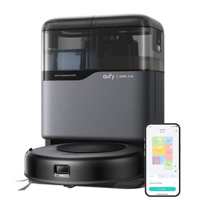 eufy Robot Aspirador Omni C20 con Estación Todo en Uno, Vaciado Automático, Lavado y Secado de Mopa para Limpieza Manos Libres, Succión de 7.000 Pa
