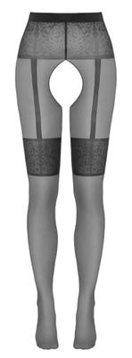 Cottelli Legwear Women Crotchless Tights Black 2