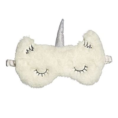 Draeger Eenhoorn Slaapmasker, ultra zacht, gewicht veer, 100% polyester, slaapmasker van kunstbont