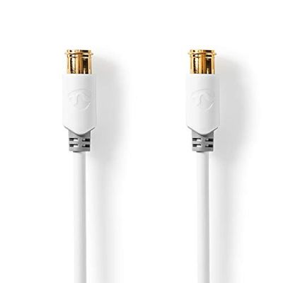 Nedis F Quick - F Quick Cables | F-Male Quick | F-Male Quick | Verguld | 75 Ohm | Dubbel Afgeschermd | 1.00 m | Rond | PVC | Wit | Window Box 10.0 m 10.0 m