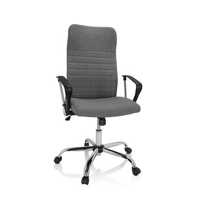 hjh OFFICE 729426 krzesło biurowe ARTON 40 materiał krzesło obrotowe, ergonomiczne, wysokie oparcie; szare