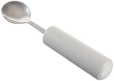 Homecraft Queens Cutlery, Teaspoon (Eligible for VAT relief in the UK) Stainless Steel Adaptive Dining Utensil for Elderly, Disabled, Handicapped, Large Built-Up Handle for Good Grip, Dishwasher Safe