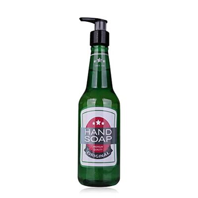 accentra Savon pour les mains AC BREW en bouteille effet bouteille de bière, 330 ml, savon pour les mains dans un distributeur de pompe, savon liquide, parfum de chêne et d'agrumes rechargeable