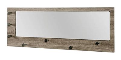 HAKU Möbel Wieszak ścienny, MDF, dąb truflowo-chromowany, szer. 80 x gł. 6 x wys. 30 cm