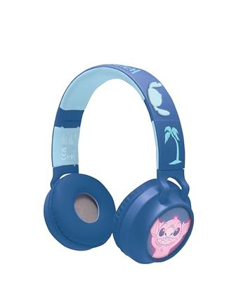 Lexibook, Disney Stitch, Casque 2-en-1 sans Fil et Filaire avec détails Stitch et Effets Lumineux, Son de Haute qualité limité à 85 DB, Pliable, Ajustable, Rechargeable, HPBT015D, Bleu