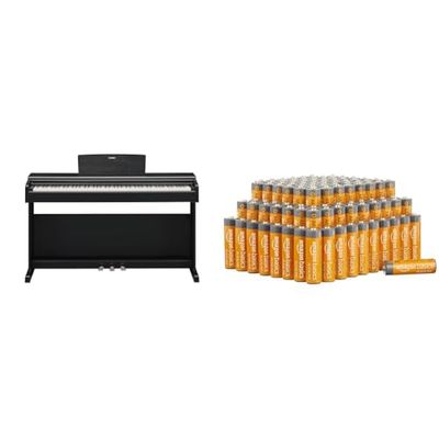 Yamaha ARIUS YDP-145 Digital Piano - Classic and Elegant Home Piano for Beginners and Hobbyists, in Black & Amazon Basics AA 1.5 Volt Performance Alkaline Batteries - Pack of 100 (Appearance may vary)