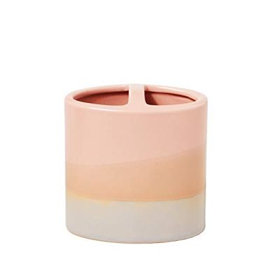 SKL Home Splatter Fabric douchegordijn tandenborstelhouder Toothbrush Holder roze (blush)