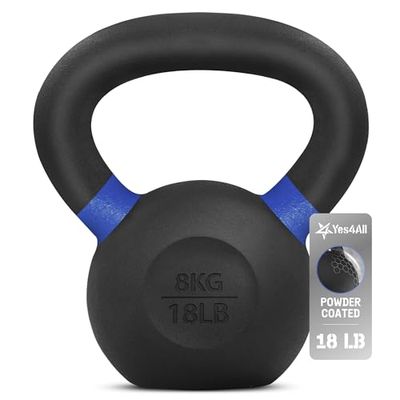 Yes4All WTGA pulverlackerad kettlebell i gjutjärn, 8 kg